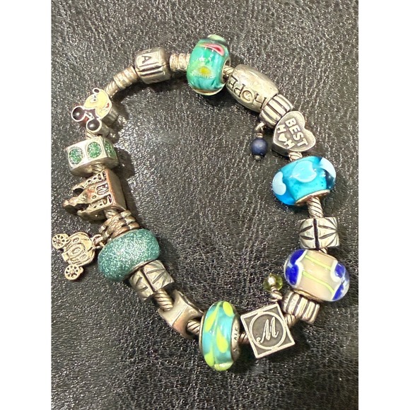 Pandora Sterling Silver 17 Disney Charm Bracelet Mickey Carriage Castle Mom 925 - Picture 7 of 7